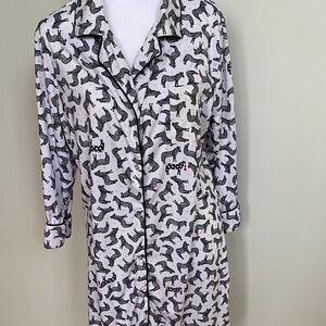 Echo Sleepwear Zebra Print with 💕 long sleeve nightshirt button up knee length